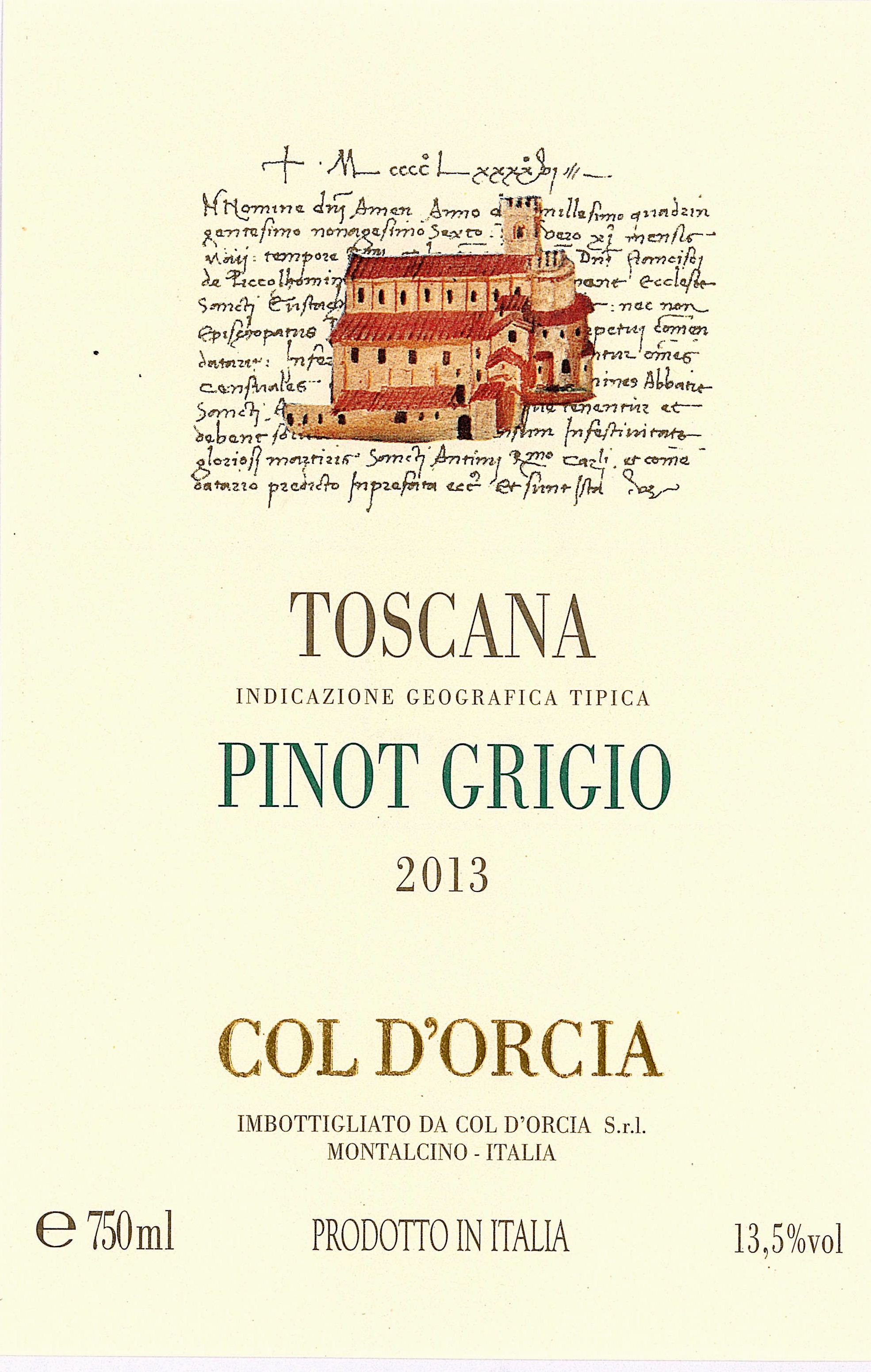 pinot grigio igt toscana vintage 2013